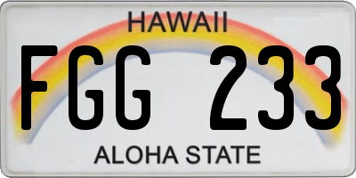HI license plate FGG233