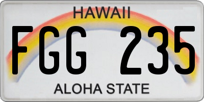 HI license plate FGG235
