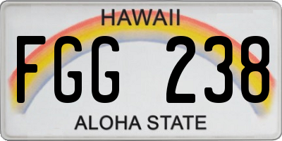 HI license plate FGG238