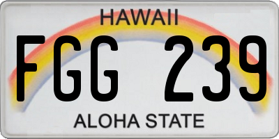 HI license plate FGG239