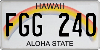 HI license plate FGG240