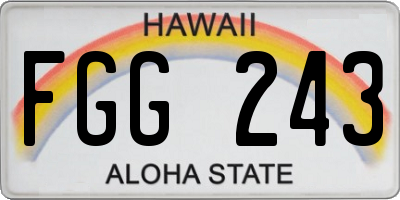 HI license plate FGG243