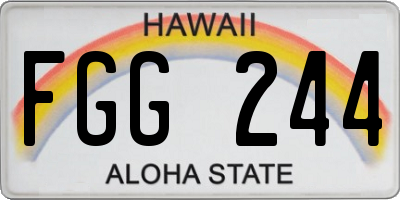 HI license plate FGG244