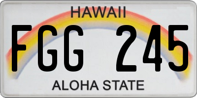 HI license plate FGG245