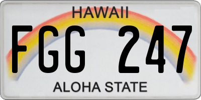 HI license plate FGG247