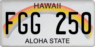 HI license plate FGG250