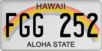 HI license plate FGG252