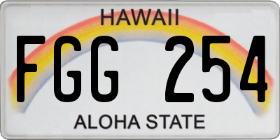HI license plate FGG254