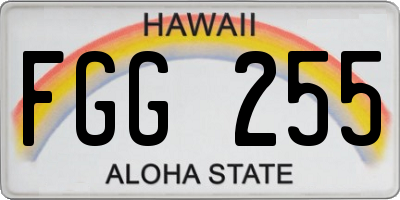 HI license plate FGG255