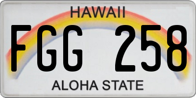 HI license plate FGG258