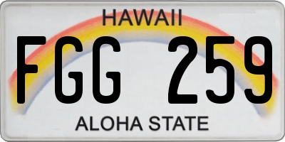 HI license plate FGG259