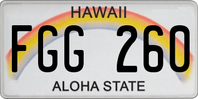 HI license plate FGG260