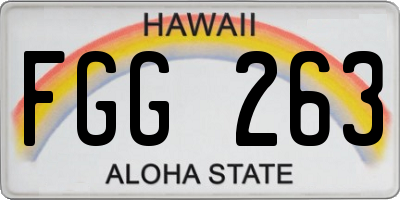 HI license plate FGG263