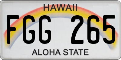 HI license plate FGG265