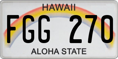 HI license plate FGG270