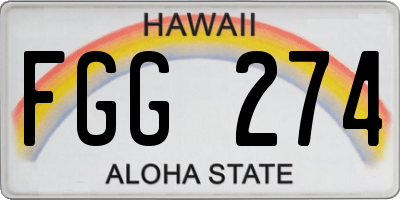 HI license plate FGG274
