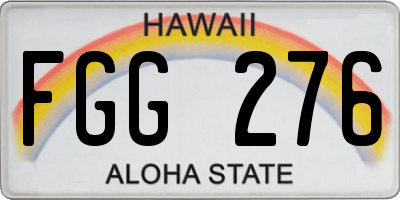 HI license plate FGG276