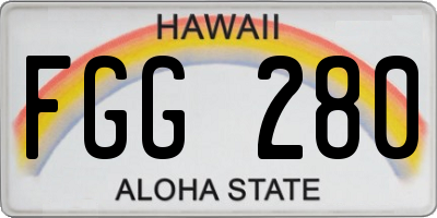 HI license plate FGG280