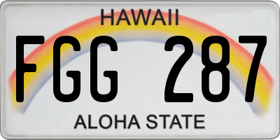 HI license plate FGG287