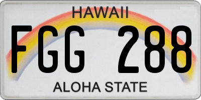 HI license plate FGG288