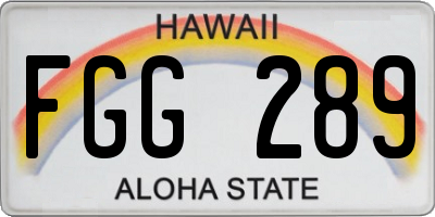 HI license plate FGG289