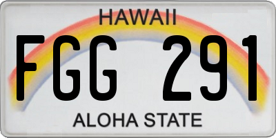 HI license plate FGG291