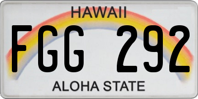 HI license plate FGG292