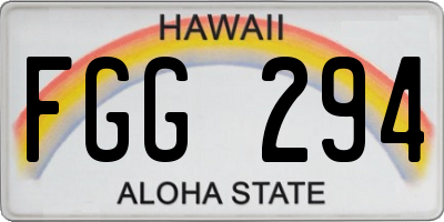HI license plate FGG294