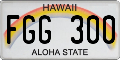 HI license plate FGG300