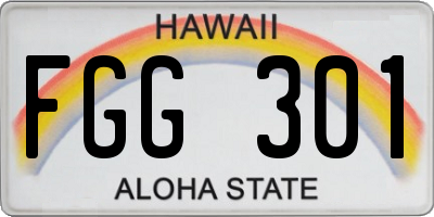 HI license plate FGG301