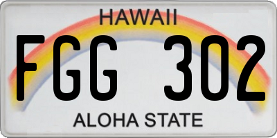 HI license plate FGG302