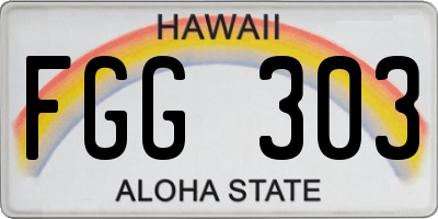 HI license plate FGG303