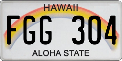 HI license plate FGG304