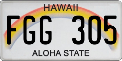 HI license plate FGG305
