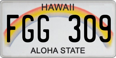 HI license plate FGG309
