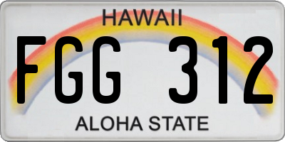 HI license plate FGG312