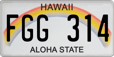 HI license plate FGG314