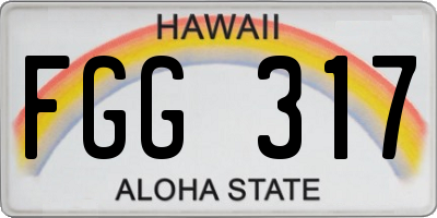 HI license plate FGG317