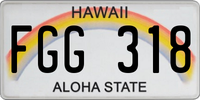 HI license plate FGG318