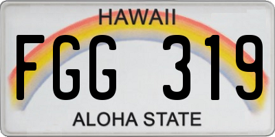 HI license plate FGG319