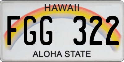 HI license plate FGG322