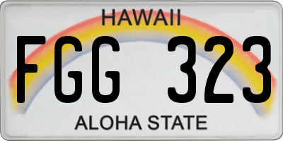HI license plate FGG323