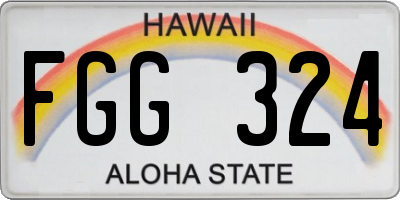 HI license plate FGG324