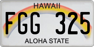 HI license plate FGG325