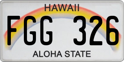 HI license plate FGG326