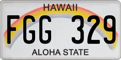 HI license plate FGG329