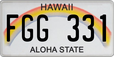 HI license plate FGG331