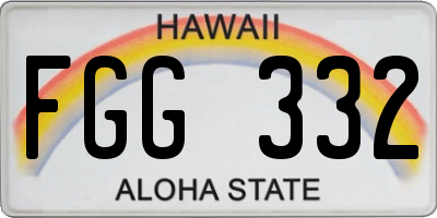 HI license plate FGG332