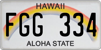 HI license plate FGG334