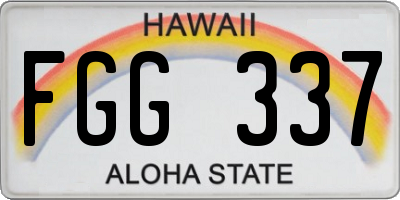 HI license plate FGG337